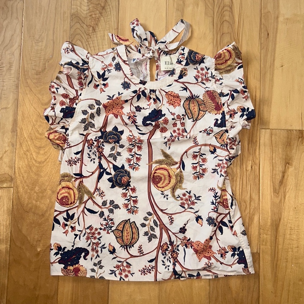 ELIE TAHARI FLORAL BLOUSE | Size Medium